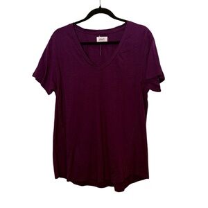 Pact Women's Purple V-Neck Short Sleeve Tee Sz XL